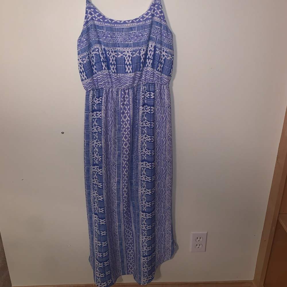 Never worn mid length blue dress